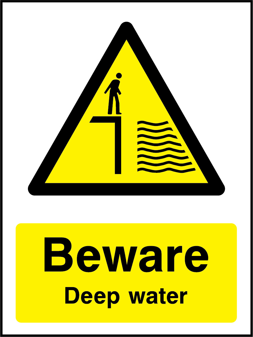 Beware deep water sign - Water Safety > Warning - We Do Safety Signs